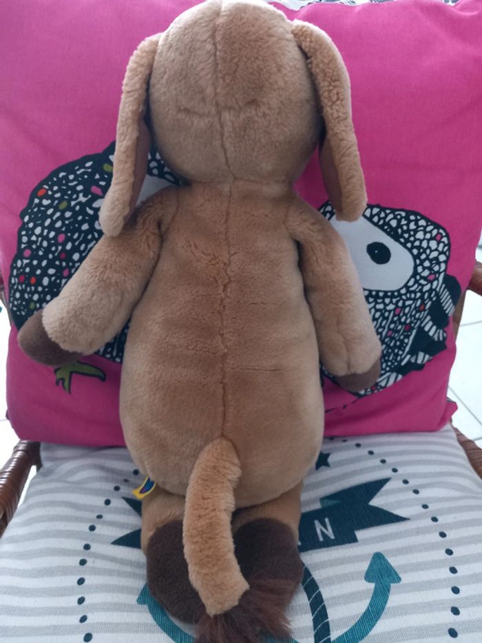 Peluche chien marron douce 50cm - photo numéro 4