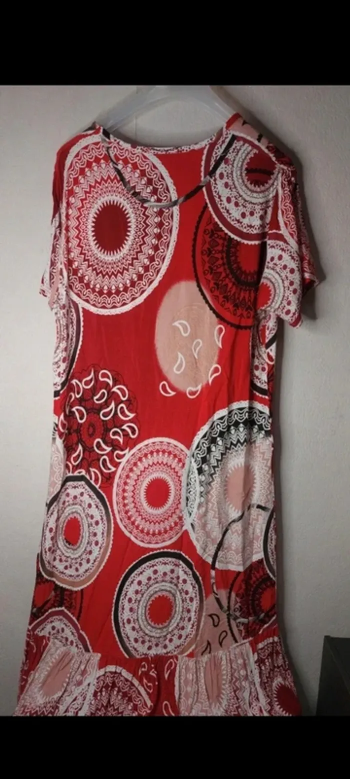 Robe robe blanc imprimé " Yasmine rose"