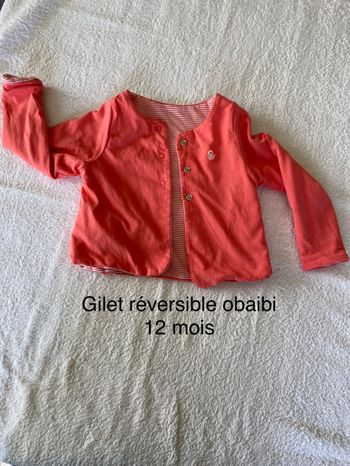 Gilet réversible obaibi 12 mois