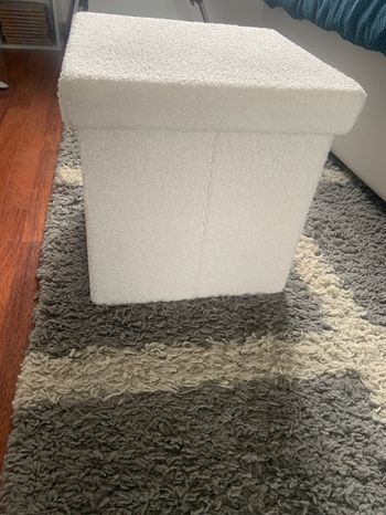 Boîte de rangement pouf bouclette