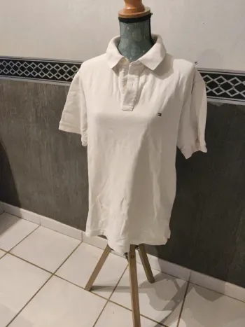 Polo blanc tommy hilfiger