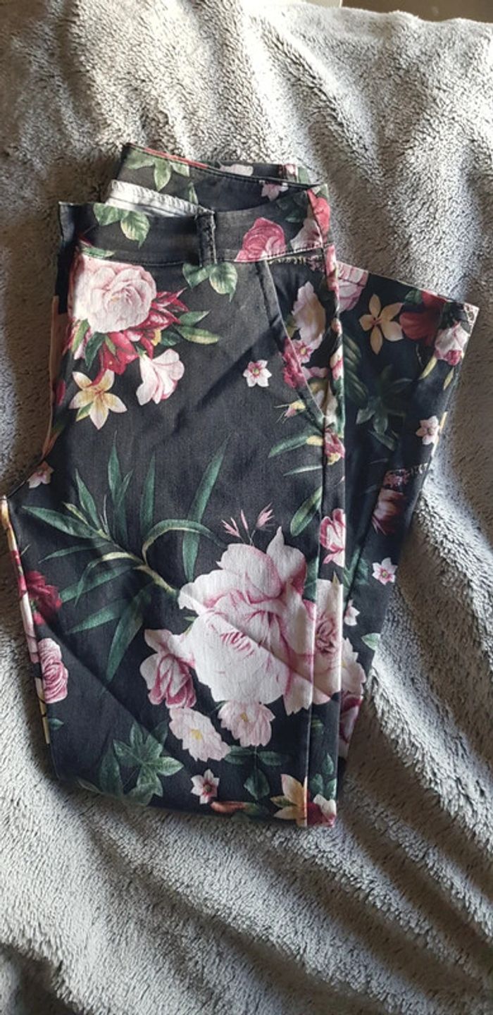 Pantalon été fleuri taille s - photo numéro 4