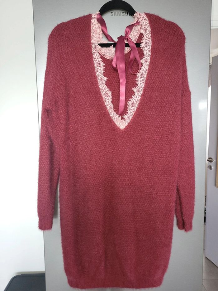 Robe pull bordeau dos nu - photo numéro 2