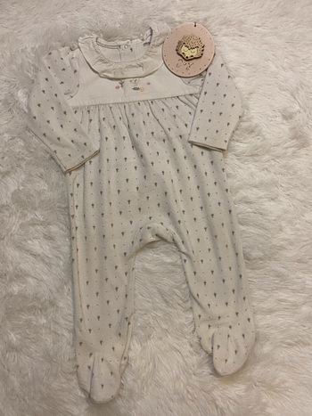 Pyjama fille fleuri col velours