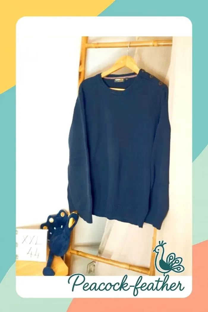 Pull bleu xxl/44 owk homme