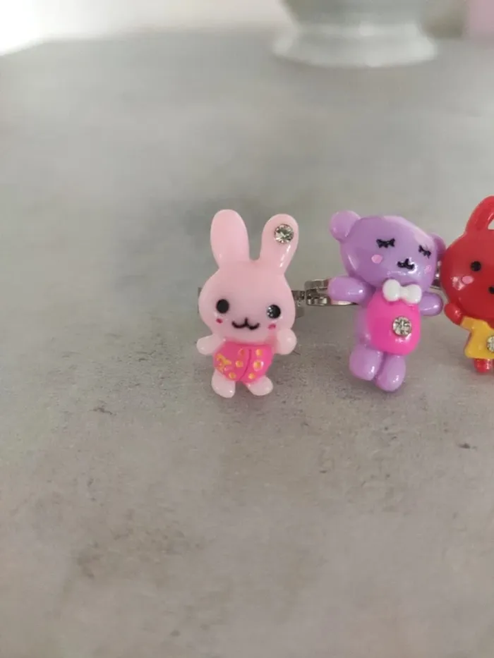 4 bagues kawaii ours souris - photo numéro 2