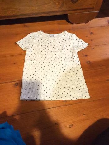 T-shirt blanc pois Primark 6-7 ans