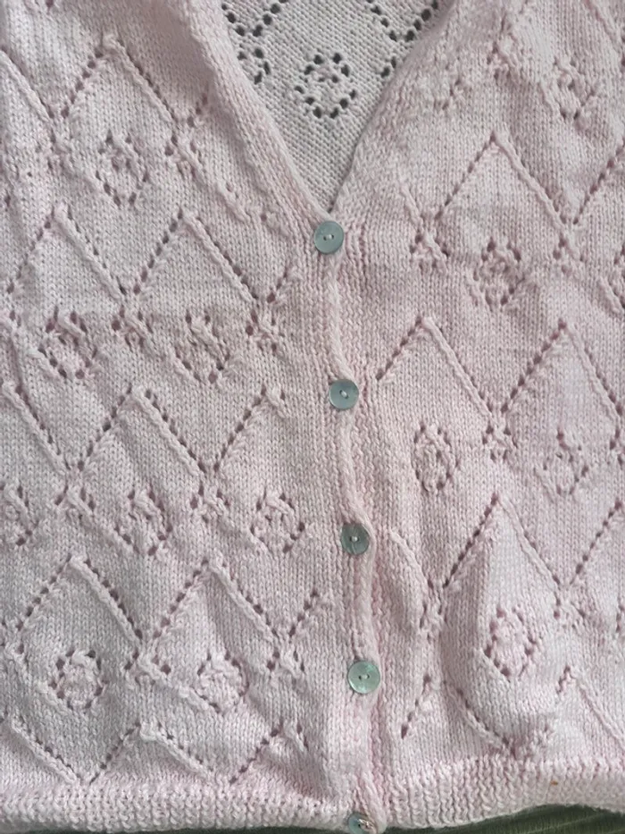 Cardigan sans manche rose pale - photo numéro 3