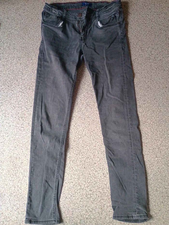 Jean Gris Anthracite Slim Fit Kiabi - Taille XS