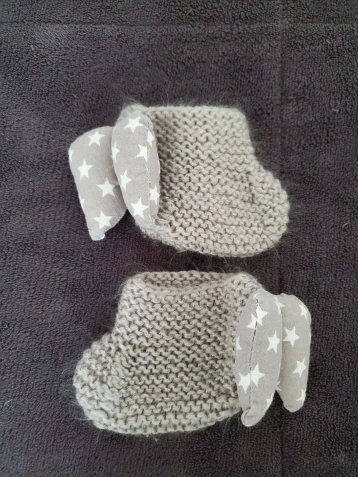 Chaussons souples laine naissance - photo numéro 2