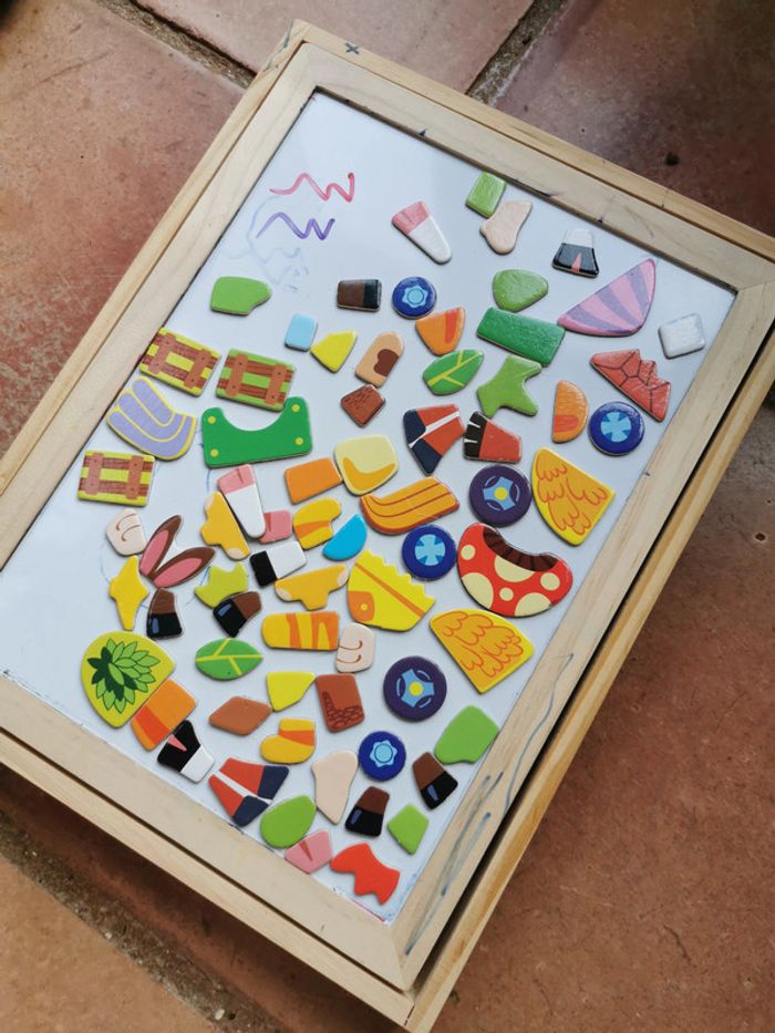 Jeu magnetique en bois ardoise - photo numéro 2