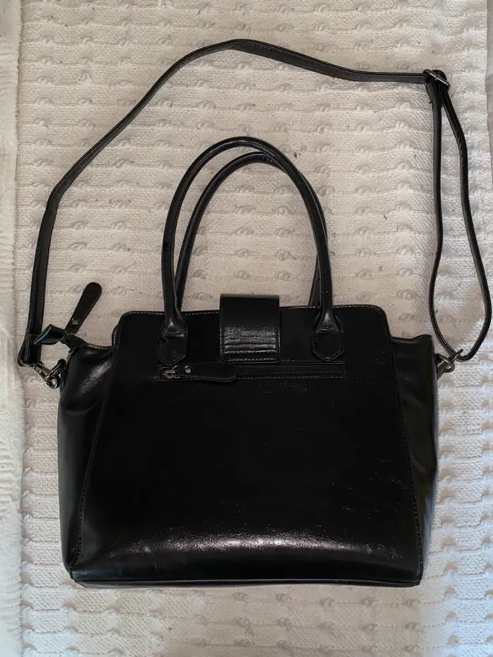 Sac à main noir avec bandoulière - photo numéro 2
