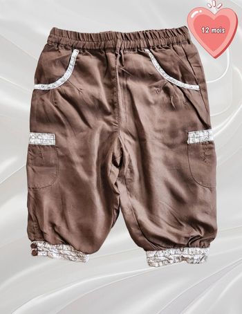 Pantalon fille marron 12 mois