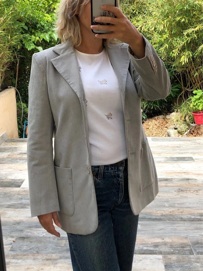 Blazer en velours côtelé vintage 38
