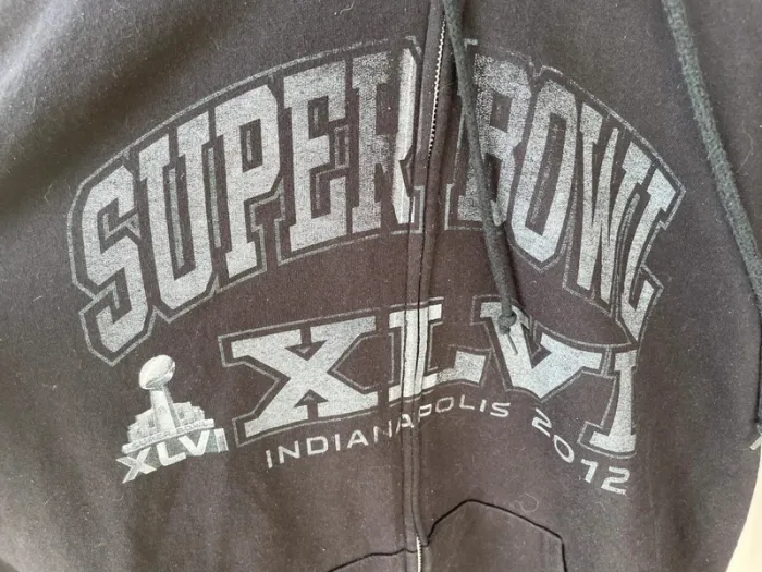 NFL Team Apparel Superbowl Indianapolis 2012 Full zip hoodie jacket Mens XL - photo numéro 2