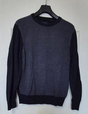 Pull col rond dockers taille M 38 bleu tres foncé et chine