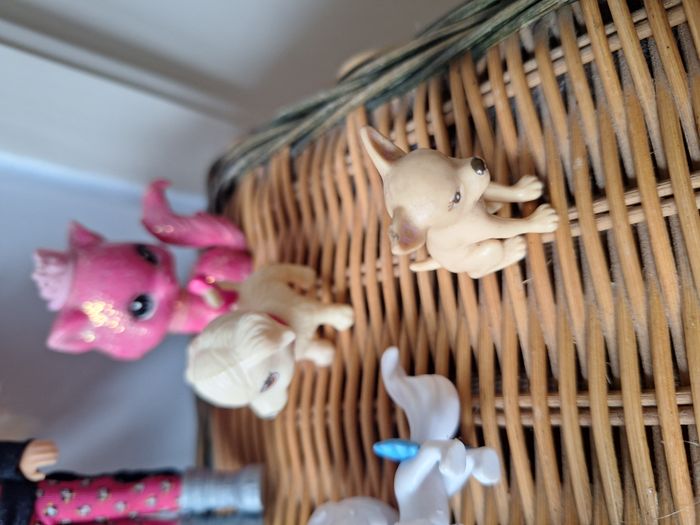 Lot de 2 poupées shelly neuves (1 blonde et 1 brune) et un lot d'animaux (chiens - chat) - photo numéro 4