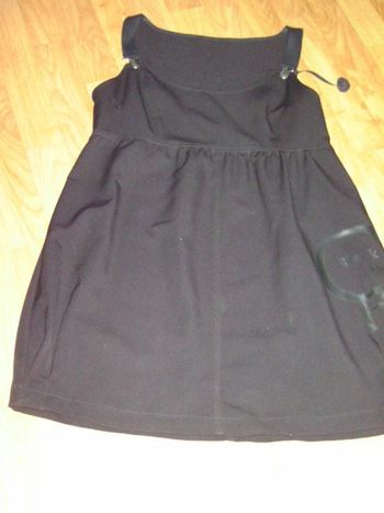 Robe LA MODE EST A VOUS noire bretelles pompons taille 40 TBE