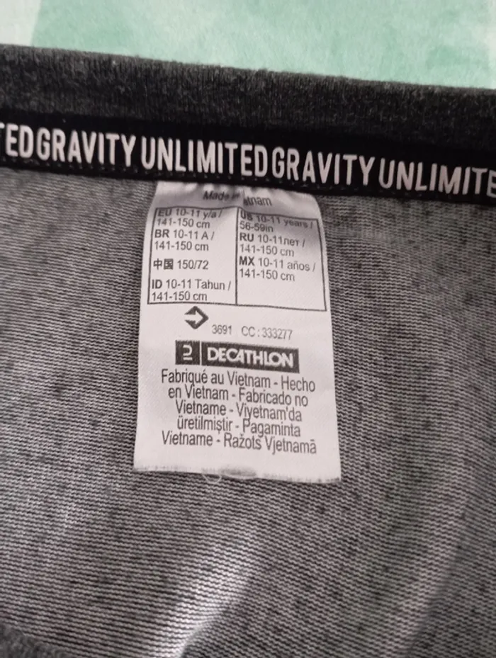 T-Shirt Gravity gris foncé 10-11 ans - photo numéro 3