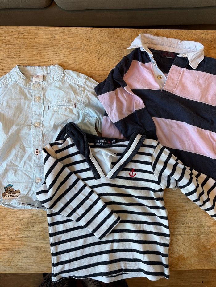 Lot 3 hauts manches longues garçon 18 mois