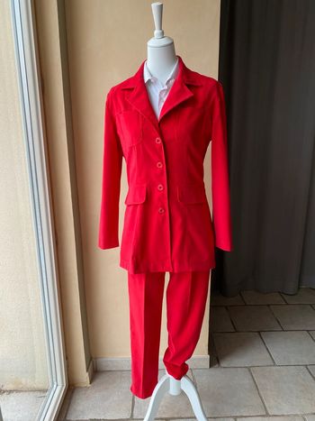 Ensemble blazer pantalon rouge vintage Diana M