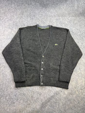 Cardigan Laine Gris Lacoste Vintage Devanlay L