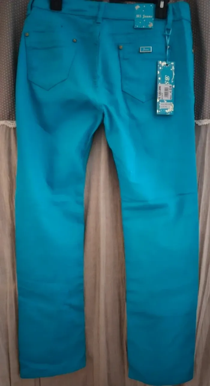 Pantalon turquoise BS Jeans Taille 44 Neuf - photo numéro 6