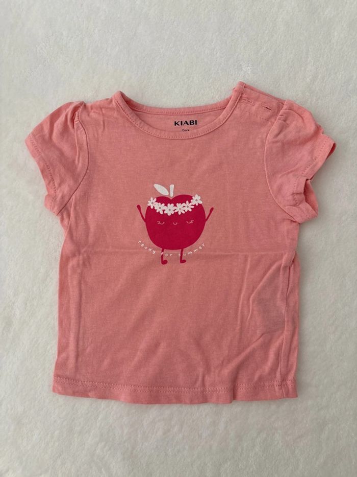 Tee shirt pomme rose 3 mois