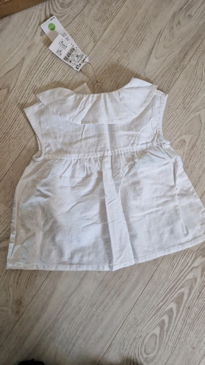 Superbe blouse / chemisier sans manches blanc en lin Kiabi neuf avec 🏷 36 mois - photo numéro 5