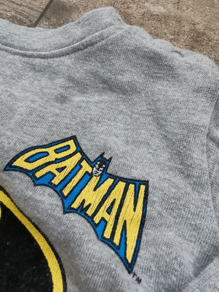 🌺Sweat batman 18mois gris chiné super héros bébé garçon - photo numéro 4
