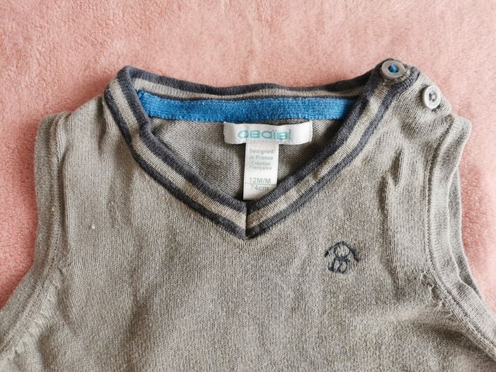 Pull sans manche gris obaibi 12mois - photo numéro 3