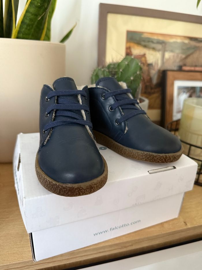 Falcotto chaussures enfants / bébé  en cuir avec fourrure naturelle - photo numéro 3