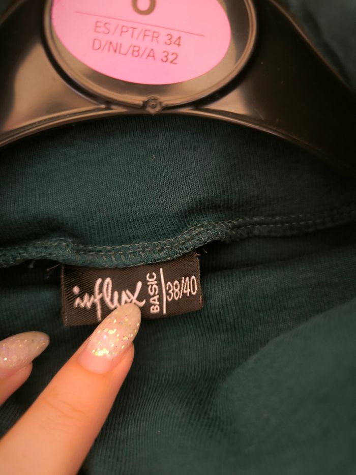 Col roulé vert taille 38/40 influx - photo numéro 3