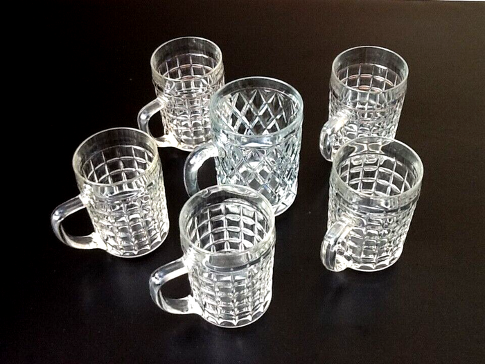 Années 1970 5 Chopes + 1 Chope Verre moulé France - photo numéro 6