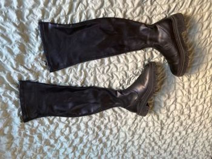 Bottes hautes cuissardes 36 similicuir noir - photo numéro 3