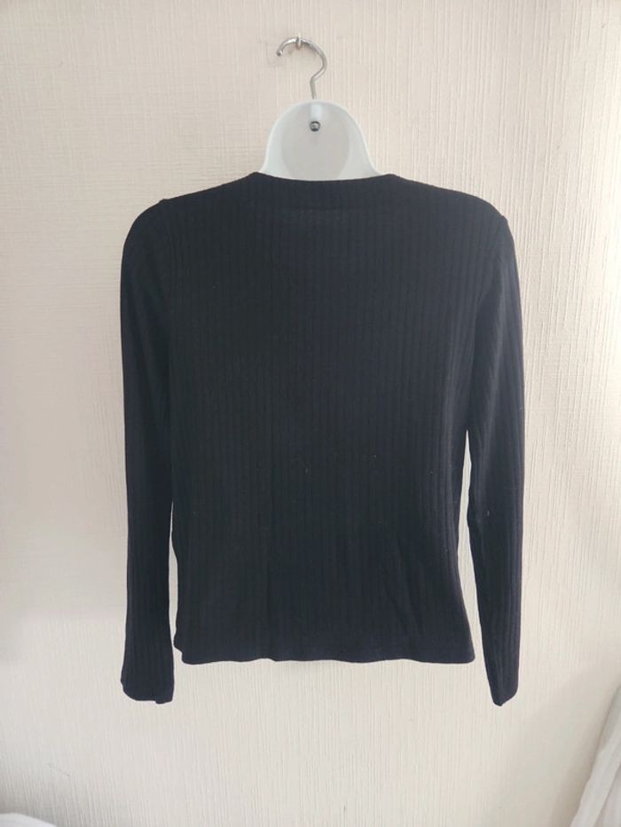 Tee-shirt manches longues détails croisés col V Kiabi 12 ans - photo numéro 5