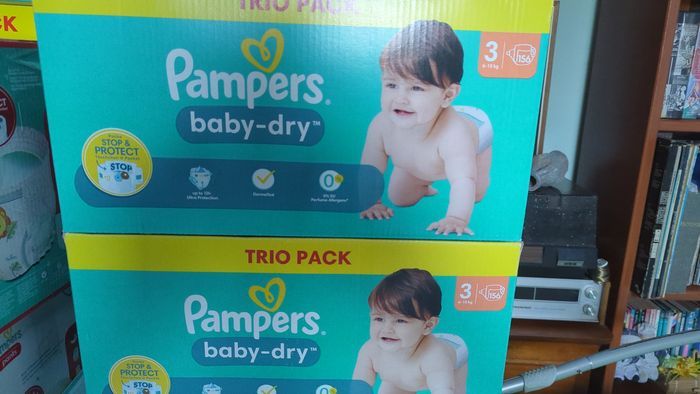 2 trios packs Pampers baby dry taille 3