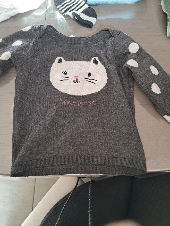 Pull gris 12/18 mois h&m