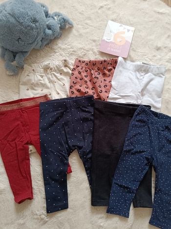 Lot 7 leggings 6 mois