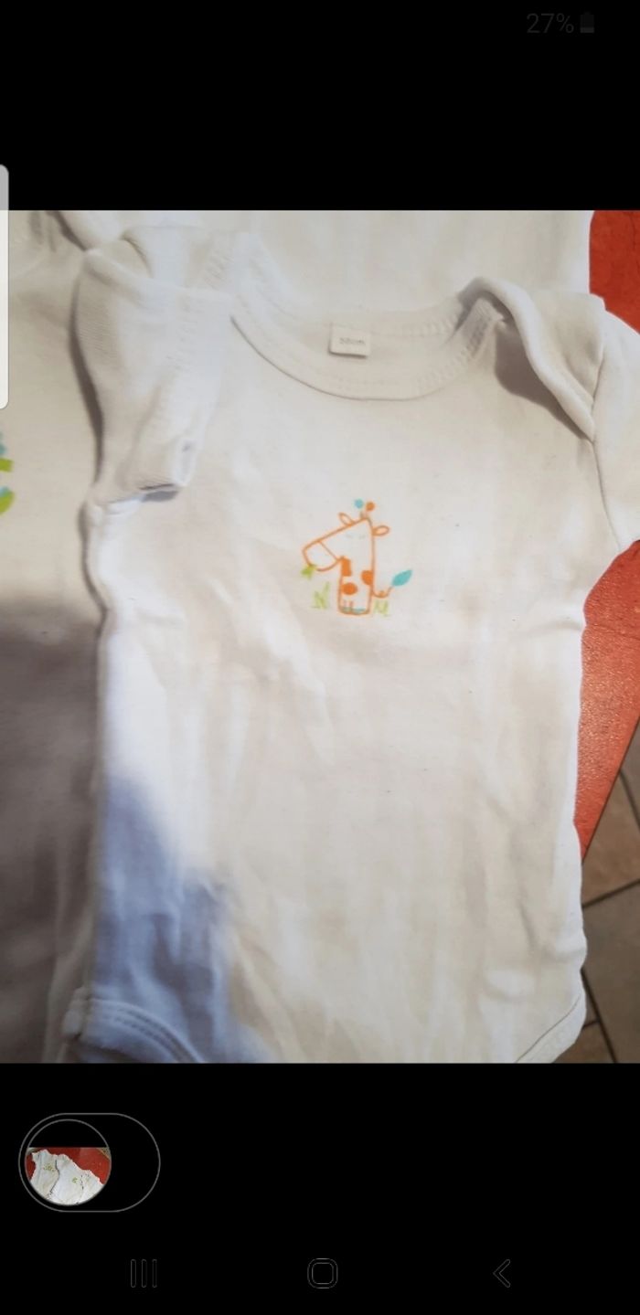 Lot de 6 bodies bébé taille 1 mois - photo numéro 2