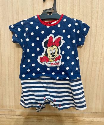 Barboteuse, combi-short Minnie 6/9 mois