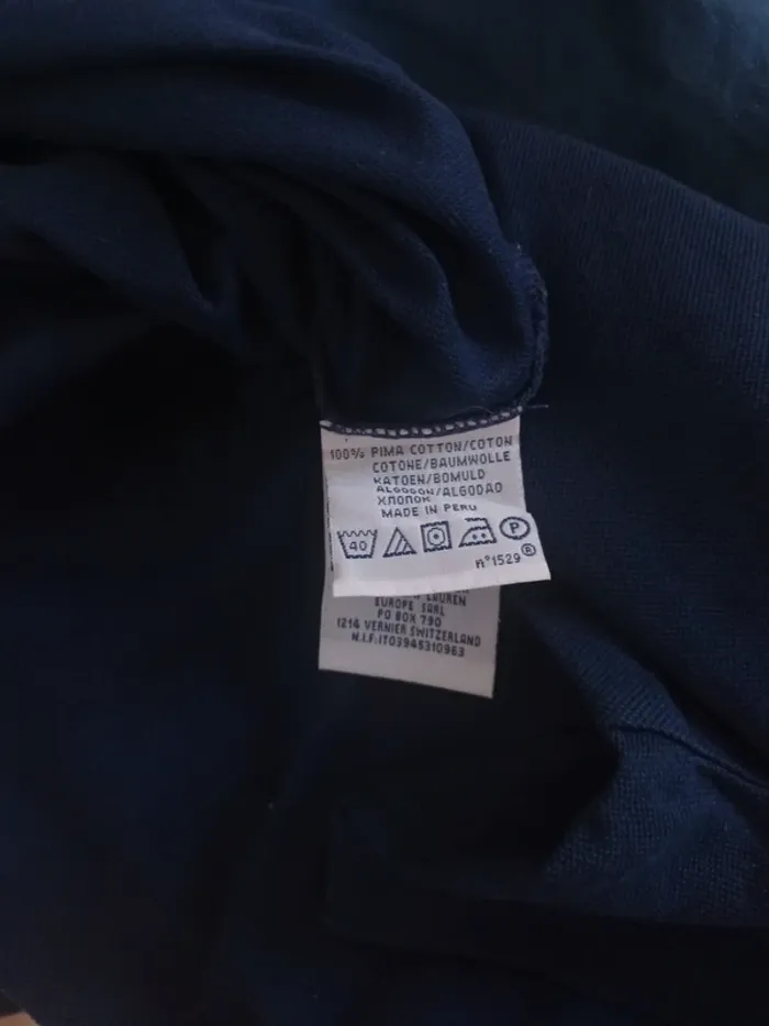 Polo golf ralph lauren vintage rétro bleu foncé, marine taille XL - photo numéro 8