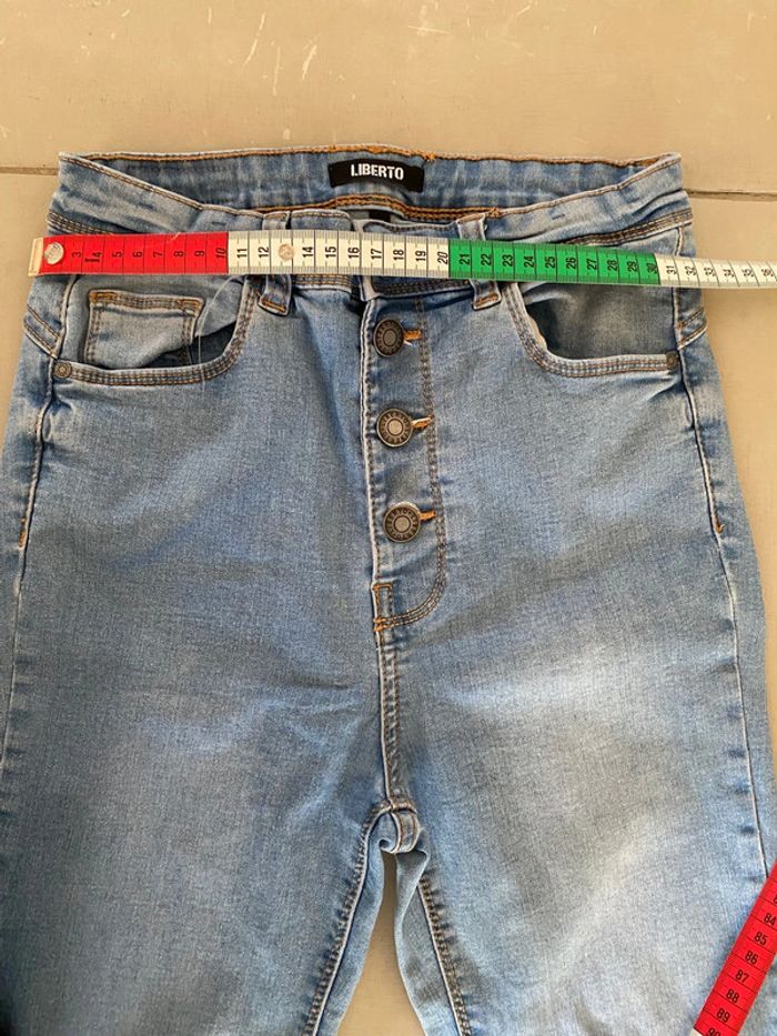 Jeans bleu slim skinny taille haute Liberto taille 36 - photo numéro 9