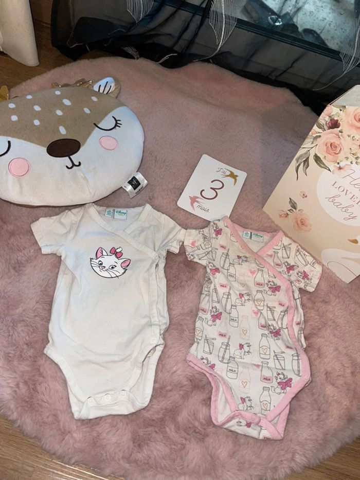 Lot de 2 body Marie Disney MC 3 mois