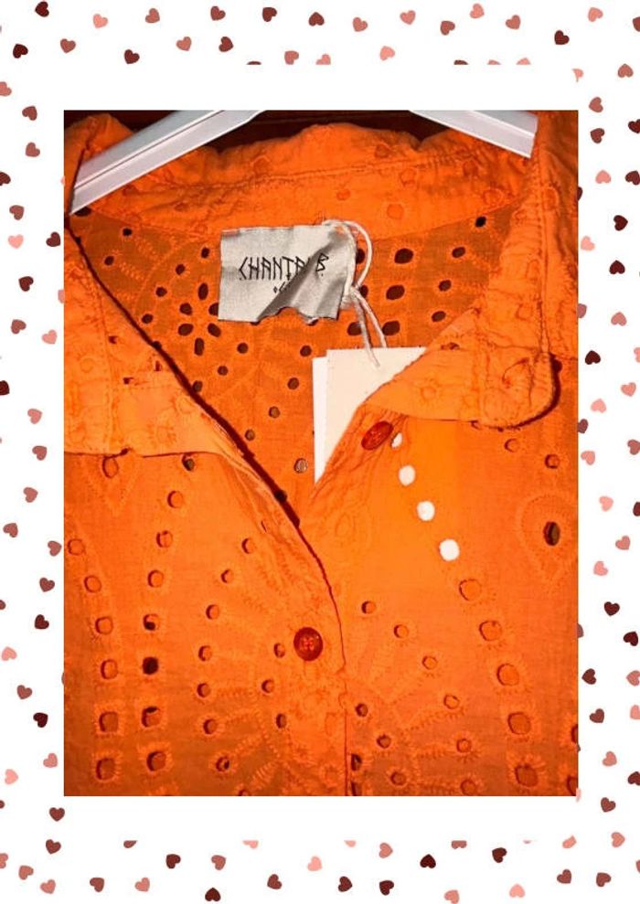 Chemise manches courtes orange Chantal B - photo numéro 2