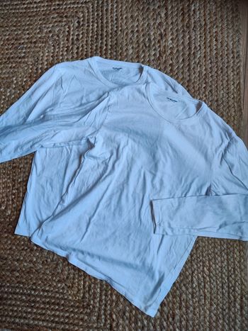 Lot 2 tee shirt ML blanc 12 ans