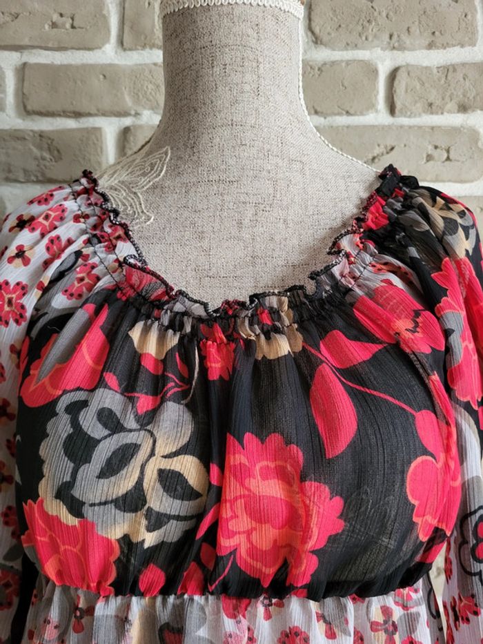 Jolie blouse patchwork fleuri Texto - bohème romantique - photo numéro 3