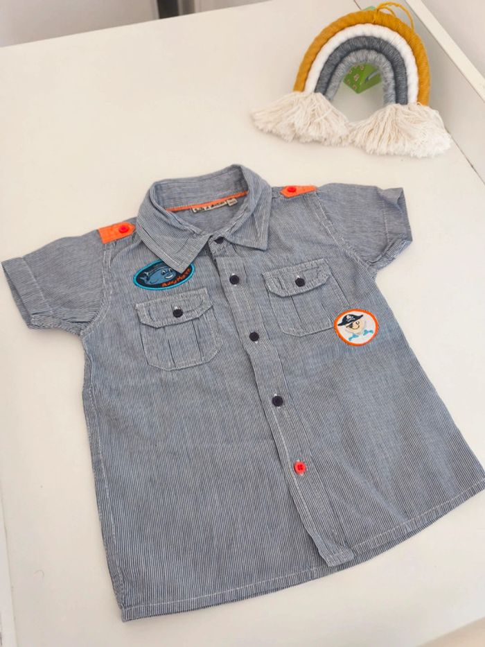 Chemise été petites rayures