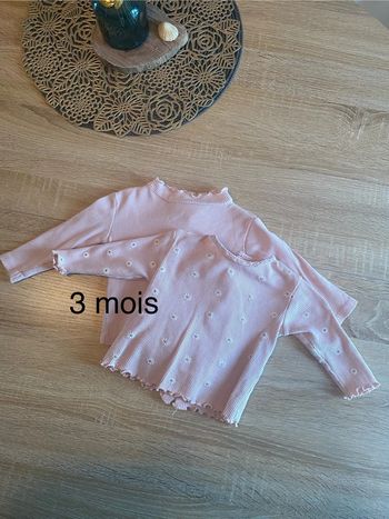 Lot de 2 t-shirt à manches longues - 3 mois