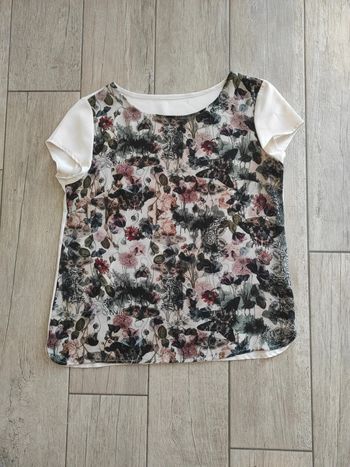 T-shirt femme brun motif papillon